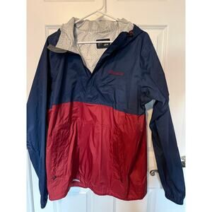 Marmot Men’s Lightweight Half-Zip Windbreaker Jacket – Navy/Red – Size L